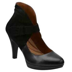 Clarks Indigo Black Wessex Heels Size 6.5